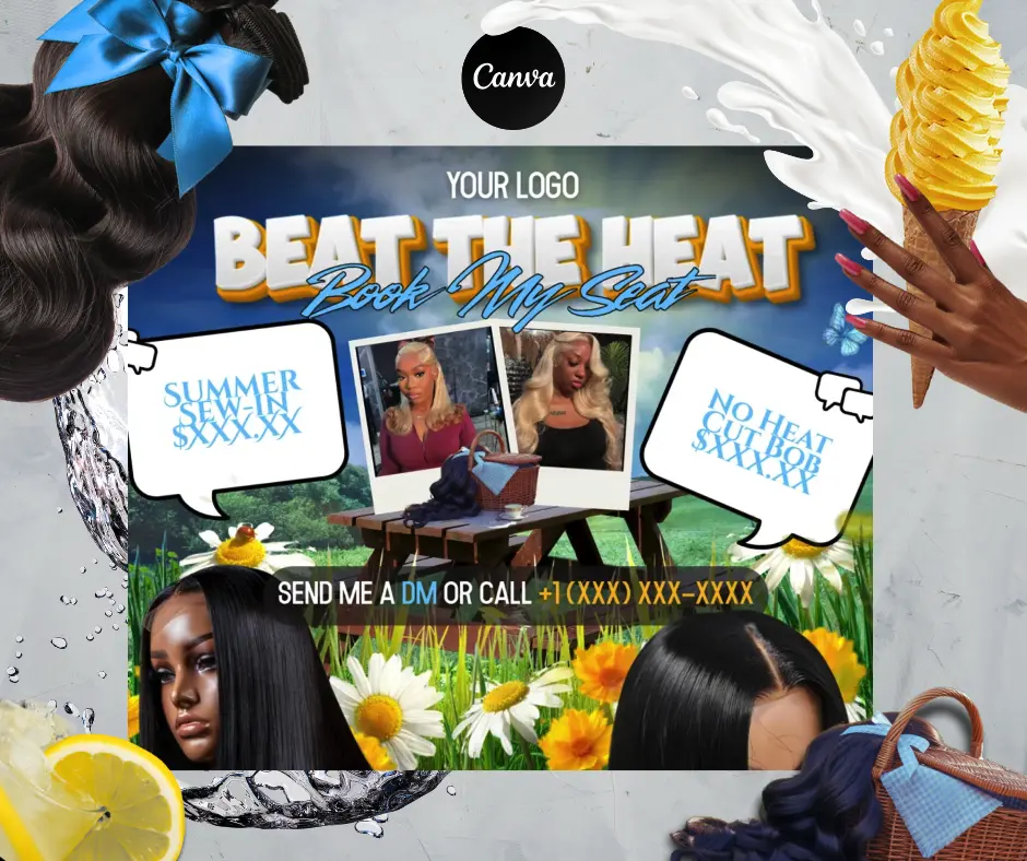 Hair stylist marketing flyer